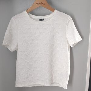 Simons Textured Short Sleeve White Top